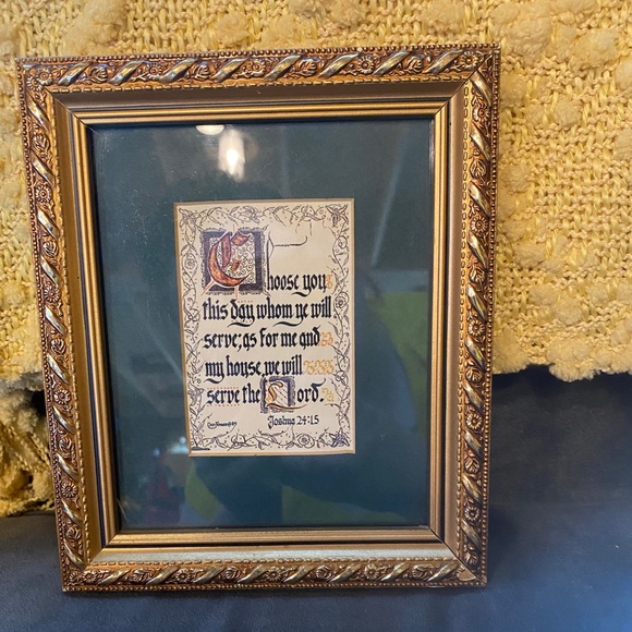 Vintage Don Jonas calligraphy my house serve lord